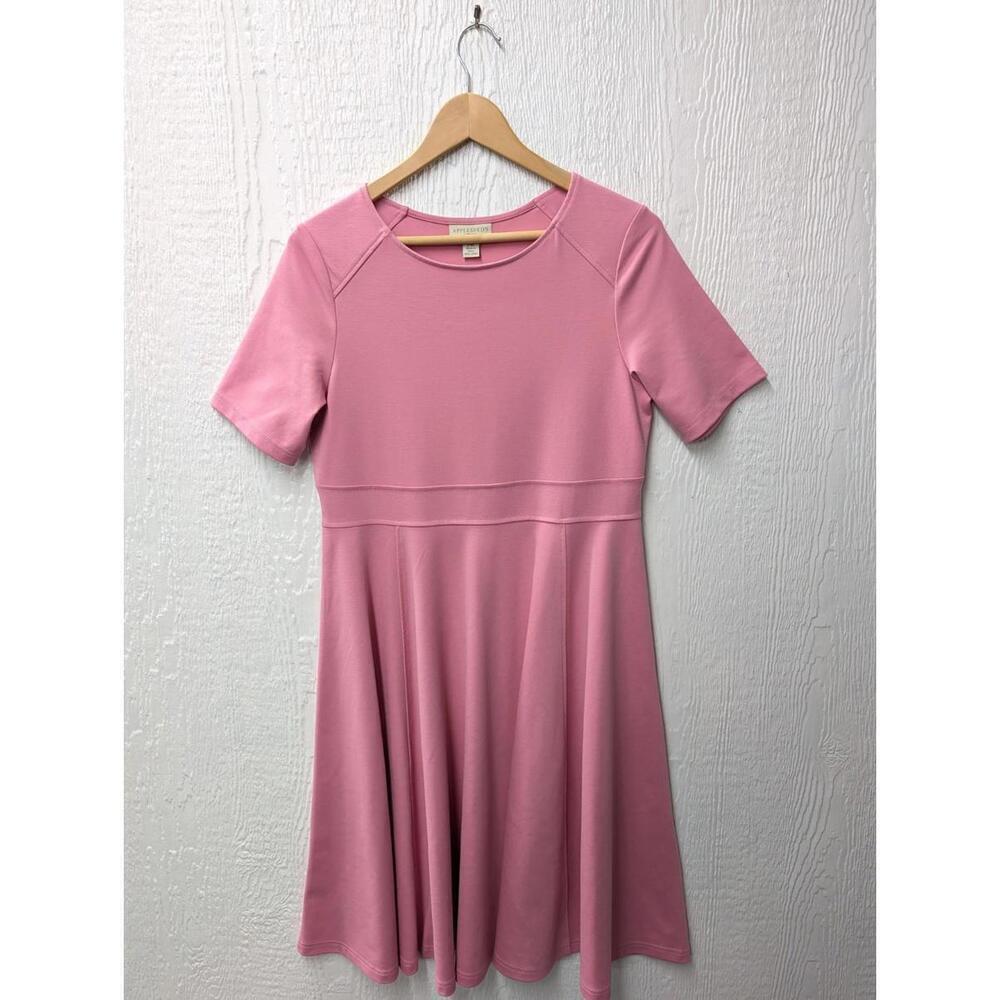 Appleseed's Light Pink Short Sleeve Dress Petite Medium Tea Party Coquette